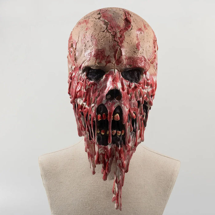 Scary Skeleton Full Face Latex Masks, Realistic Costume Props, Horror Bloody Skull Mask, Halloween Party Cos