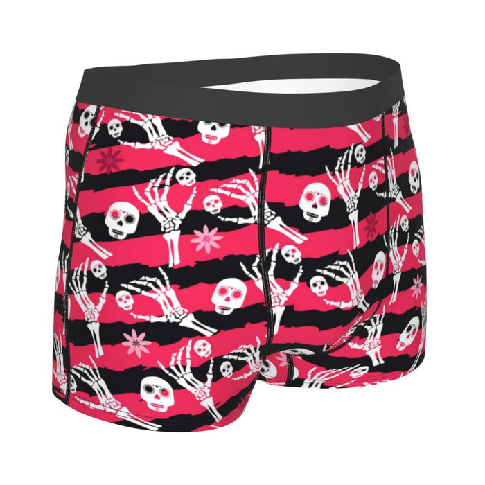 Custom Sexy Gothic Skeleton Death Skull Boxers Shorts Panties Men's Underpants Breathbale Briefs Underwear