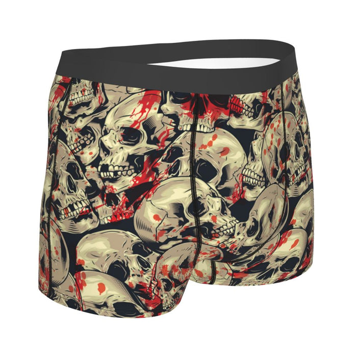 Custom Sexy Gothic Skeleton Death Skull Boxers Shorts Panties Men's Underpants Breathbale Briefs Underwear