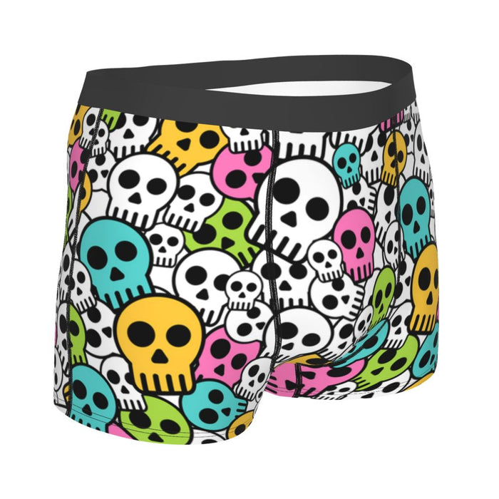 Custom Sexy Gothic Skeleton Death Skull Boxers Shorts Panties Men's Underpants Breathbale Briefs Underwear