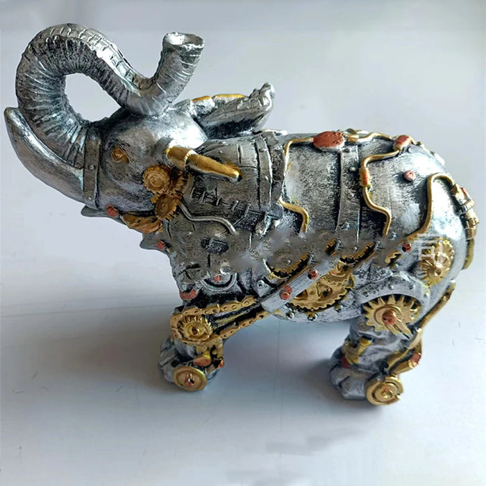 Mechanical Punk Dog Figure Resin Crafts Steampunk Bulldog Dog Resin Statue Sculpture Decoration Home Desktop Ornaments