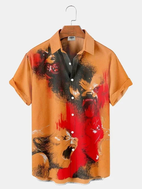 Horror Movie Monster Characters Men's Hawaiian Shirts 2023 Designer Casual Streetwear 3d Men Clothing Party Performance Tops 5XL