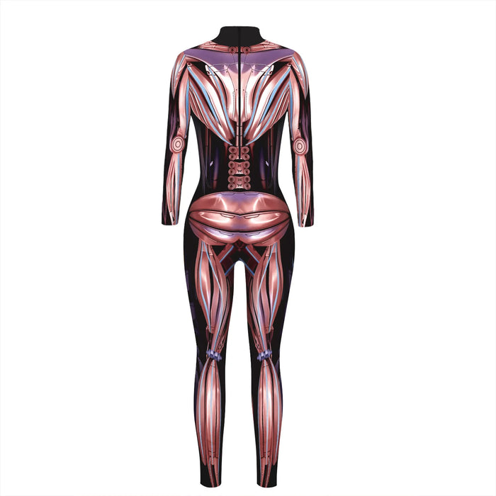 Robot Punk Jumpsuit Catsuit Sexy Women Cosplay Costumes Steampunk Zentai Halloween Bodysuit Party Suit