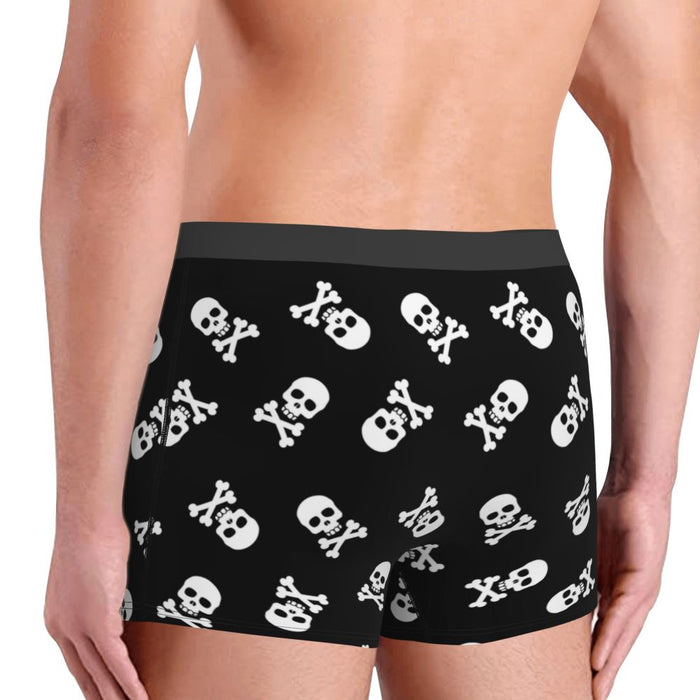 Custom Sexy Gothic Skeleton Death Skull Boxers Shorts Panties Men's Underpants Breathbale Briefs Underwear