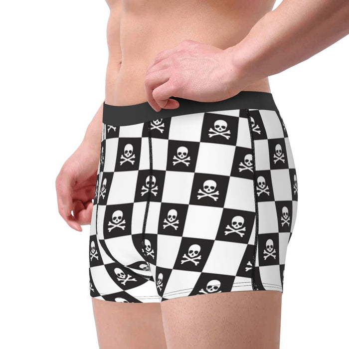 Custom Sexy Gothic Skeleton Death Skull Boxers Shorts Panties Men's Underpants Breathbale Briefs Underwear