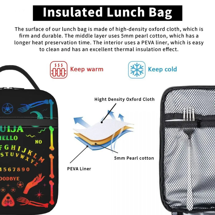 Custom Death Moth Spirit Board Lunch Bag Men Women Cooler Warm Insulated Lunch Boxes for Children School