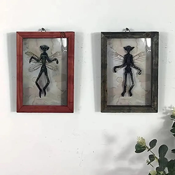 Gothic Home Decor Mummified Fairy Fairy Skeleton Witchy Decor Fairy Specimen Statue Picture Frames Display Painting