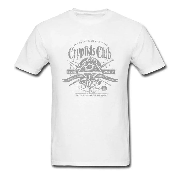 Cryptids Club T-shirt Men Cthulhu T Shirt All Seeing Eye Tshirt Horus Tops Octopus Tee Shirts Cotton Clothes Retro Black