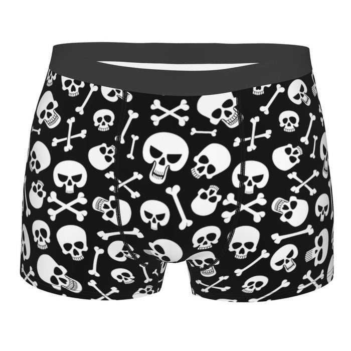 Custom Sexy Gothic Skeleton Death Skull Boxers Shorts Panties Men's Underpants Breathbale Briefs Underwear