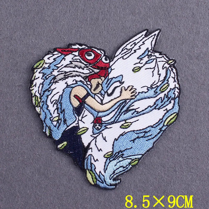 Anime Patch Embroidered Patches For Clothing Stickers DIY Fox Hook Loop Stripes Cartoon Patch Iron On Patches On Clothes Decor