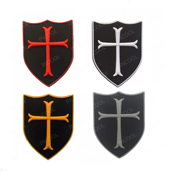 Embroidered Patches Knights Templar PVC Rubber Crusader Jesus Armband In God We Trust Appliqued Fastener Patch For Clothing Cap