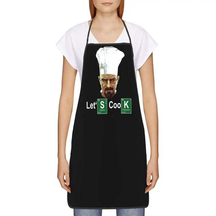 Funny Walter White Let S Cook Breaking Bad Bib Aprons Men Women Unisex Kitchen Chef Tablier Cuisine for Cooking Baking Gardening