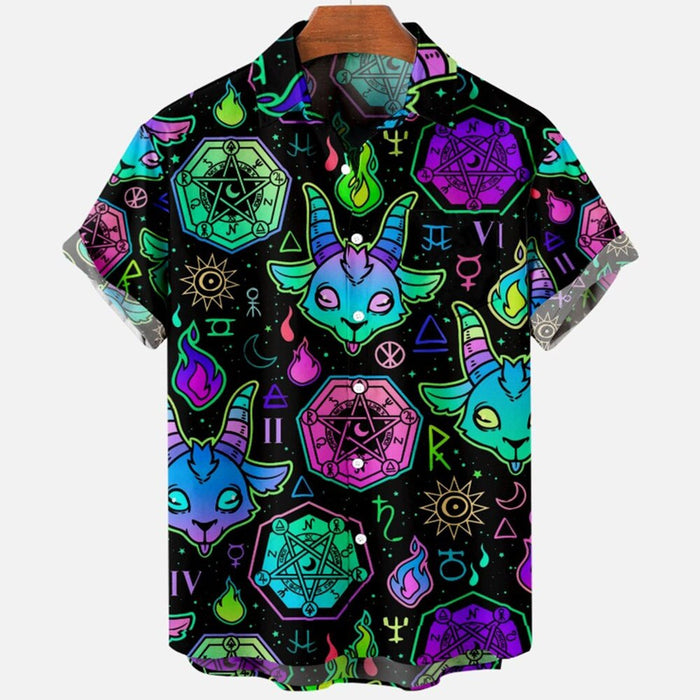 Devil Horror Print Hawaiian Shirts