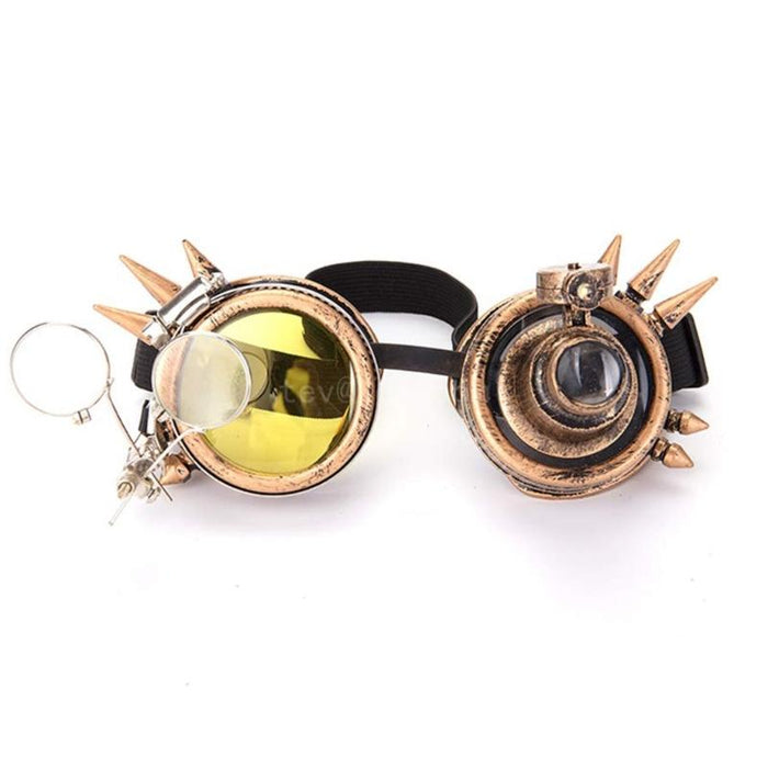 Steampunk Victorian Style Goggles, Colored Lenses & Ocular Loupe Gothic Punk Sunglasses Cosplay Eyewear