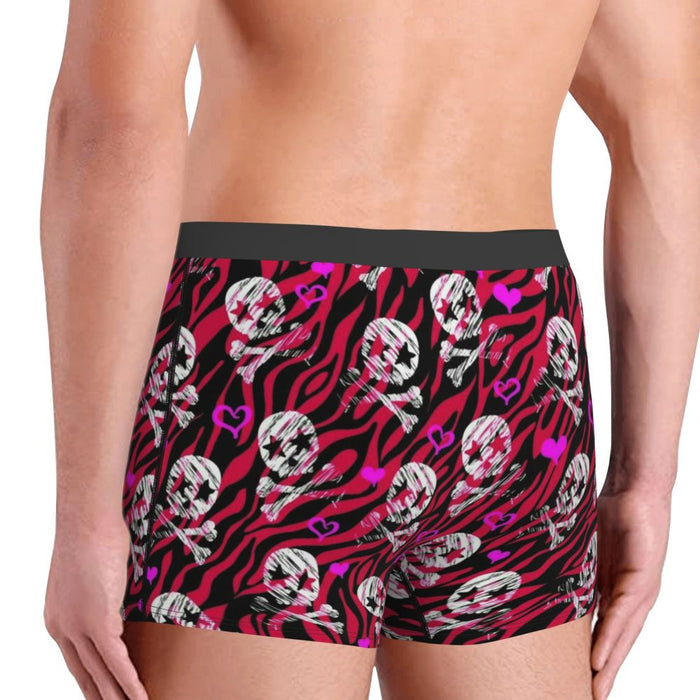 Custom Sexy Gothic Skeleton Death Skull Boxers Shorts Panties Men's Underpants Breathbale Briefs Underwear