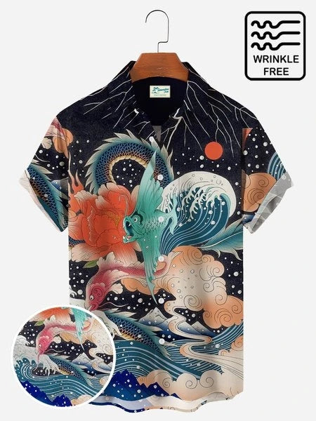 2023 Summer Funny Hawaiian Shirts Men Clothes Street Retro Man Casual Short Sleeve Top Sea Marine Animals 3d Lapel Men's Shirt