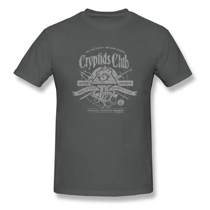 Cryptids Club T-shirt Men Cthulhu T Shirt All Seeing Eye Tshirt Horus Tops Octopus Tee Shirts Cotton Clothes Retro Black