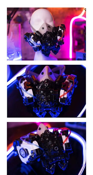 Hot Cyberpunk Luminous Gloves Ears&Headset Technological functional Headphone Headset Cosplay Prop Punk Headset Mask Gifts