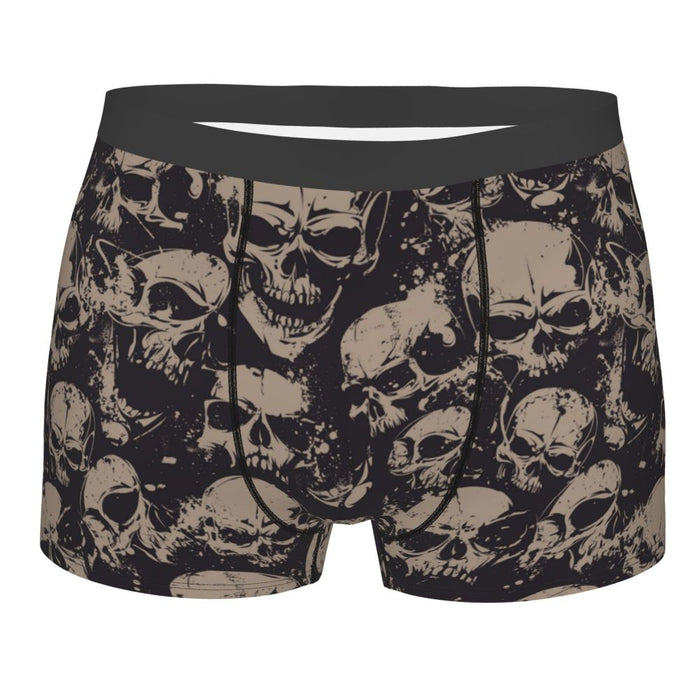 Custom Sexy Gothic Skeleton Death Skull Boxers Shorts Panties Men's Underpants Breathbale Briefs Underwear