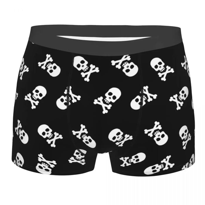 Custom Sexy Gothic Skeleton Death Skull Boxers Shorts Panties Men's Underpants Breathbale Briefs Underwear