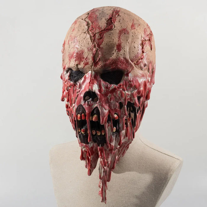 Scary Skeleton Full Face Latex Masks, Realistic Costume Props, Horror Bloody Skull Mask, Halloween Party Cos