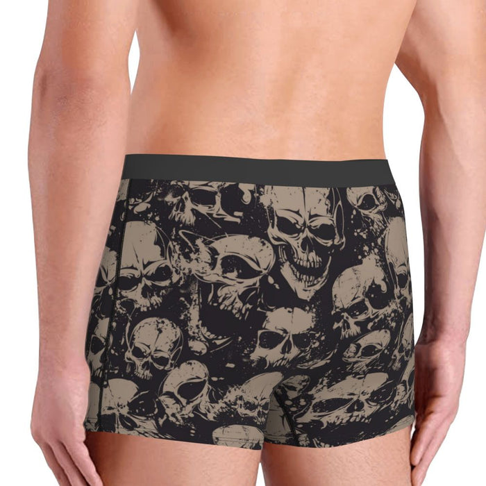 Custom Sexy Gothic Skeleton Death Skull Boxers Shorts Panties Men's Underpants Breathbale Briefs Underwear