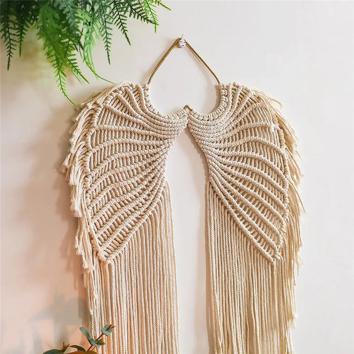 Bohemian Angel Woven Macrame Tapestry Cotton Hand-woven Wall Hanging Home Decor Office Decor Children's Kids Room Decor