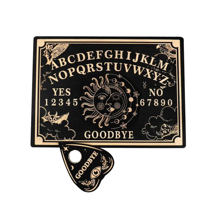 12 Inch Ouija Board Wooden Divination Pendulum Board Engraved Magic Board Witch Sun Pendulum Board Kit Wiccan Altar Supplies