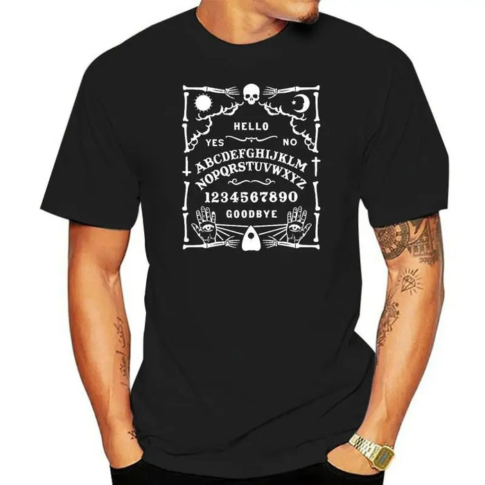 MenS Slogan T Shirt Ouija Board Skeleton Gothic Halloween Ghost Hunter V2 Confortable Tee Shirt