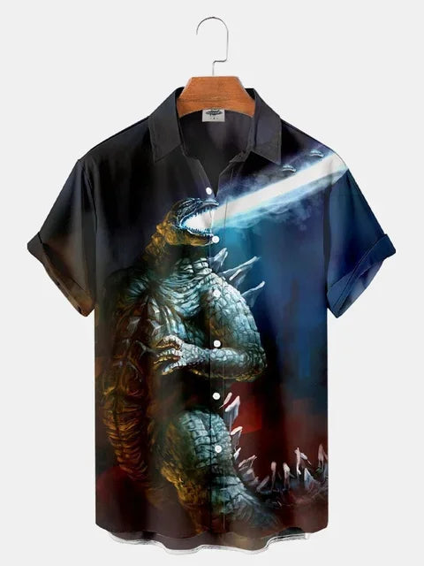 Horror Movie Monster Characters Men's Hawaiian Shirts 2023 Designer Casual Streetwear 3d Men Clothing Party Performance Tops 5XL