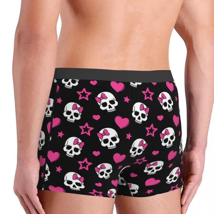 Custom Sexy Gothic Skeleton Death Skull Boxers Shorts Panties Men's Underpants Breathbale Briefs Underwear