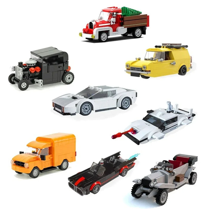 MOC Speed Town Racer Famous Car Vehicle Super Diy Kids Policemen Classic Robot Aircraft Model Building Blocks Toys Children