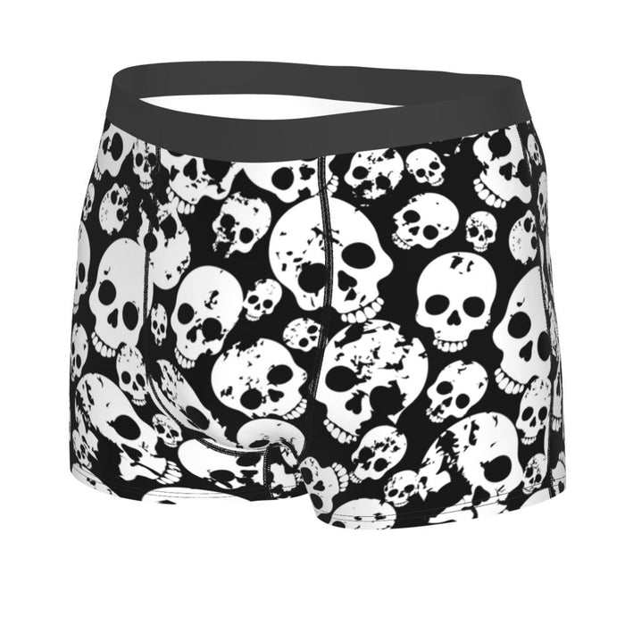 Custom Sexy Gothic Skeleton Death Skull Boxers Shorts Panties Men's Underpants Breathbale Briefs Underwear