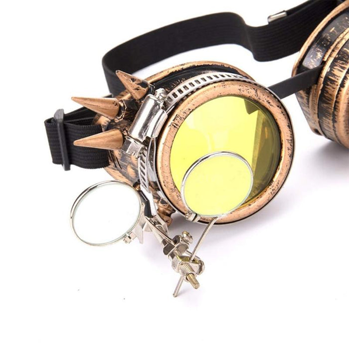 Steampunk Victorian Style Goggles, Colored Lenses & Ocular Loupe Gothic Punk Sunglasses Cosplay Eyewear