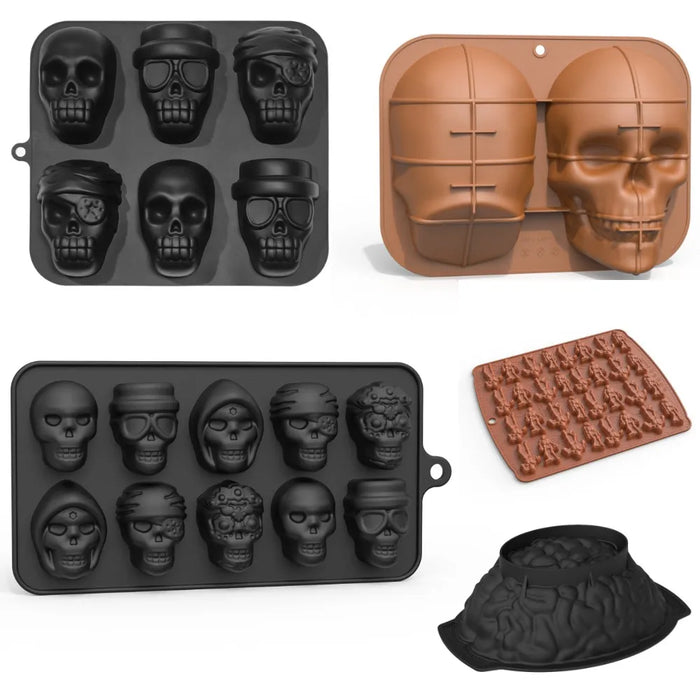 3D Skull Baking Cake Mold, Halloween ,Ice Mold, Food Grade, Panela Grande, Halloween Decor, Silicone DIY Birthday Party