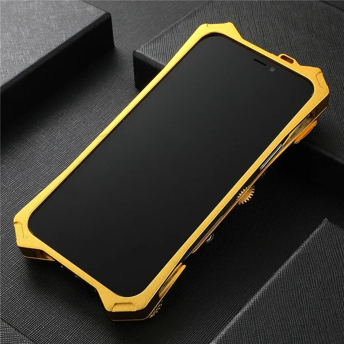 Mechanical Gear Skeleton Phone Case for IPhone 15 14 13 12 ProMax Phone Case Metal Aluminum Alloy Thickened Anti Drop Protective