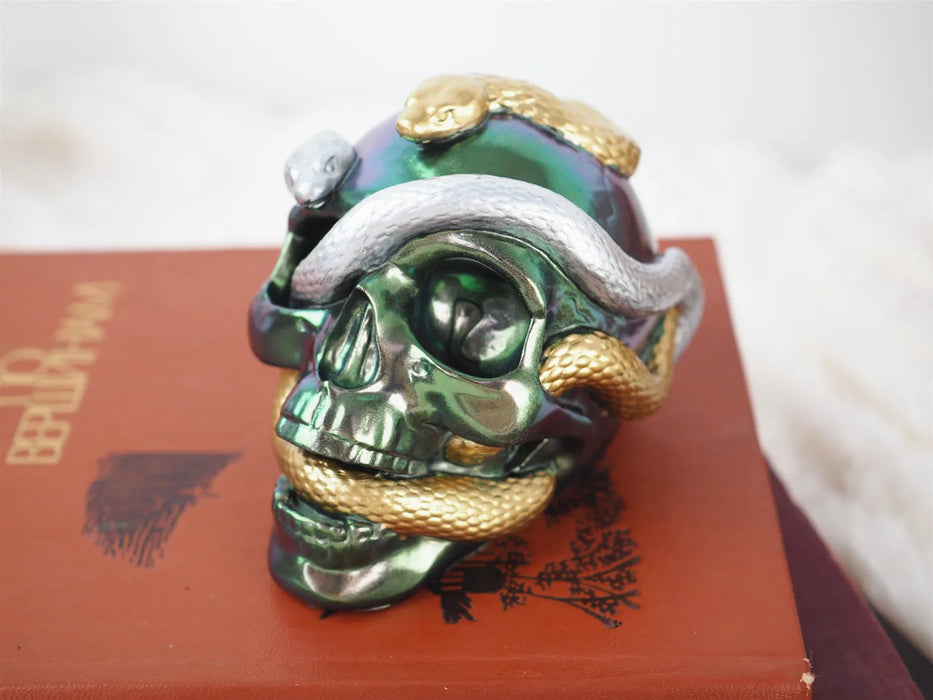 3D Skull Snake Head Candle Silicone Mold DIY Halloween Ornament Epoxy Resin Plaster Craft Casting Molds Home Decoration Tools