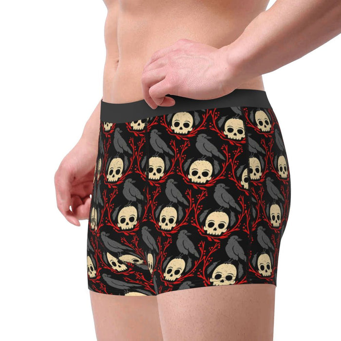 Custom Sexy Gothic Skeleton Death Skull Boxers Shorts Panties Men's Underpants Breathbale Briefs Underwear