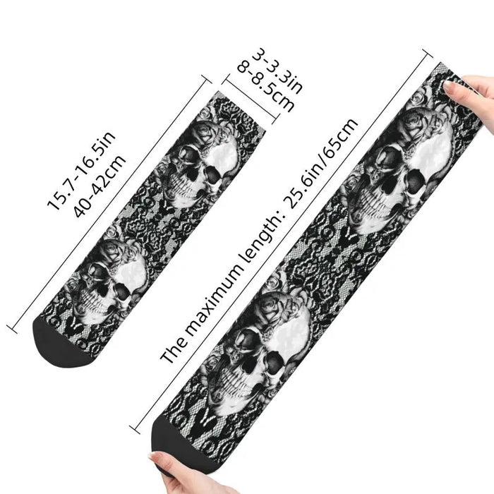 Gothic Lace Dead Skull Socks