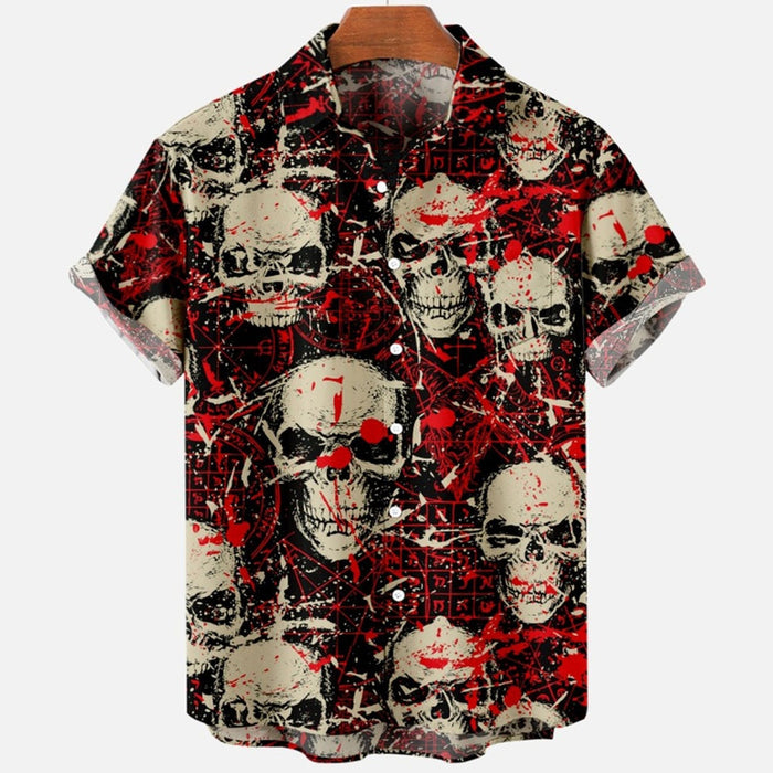 Devil Horror Print Hawaiian Shirts