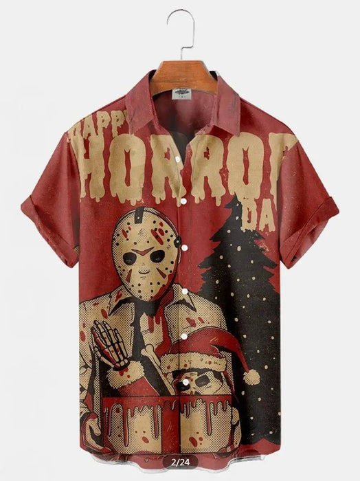 Horror Movie Monster Characters Men's Hawaiian Shirts 2023 Designer Casual Streetwear 3d Men Clothing Party Performance Tops 5XL