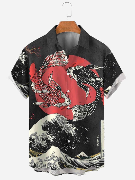 2023 Summer Funny Hawaiian Shirts Men Clothes Street Retro Man Casual Short Sleeve Top Sea Marine Animals 3d Lapel Men's Shirt