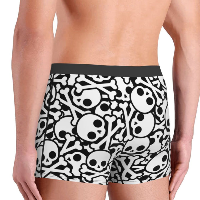 Custom Sexy Gothic Skeleton Death Skull Boxers Shorts Panties Men's Underpants Breathbale Briefs Underwear