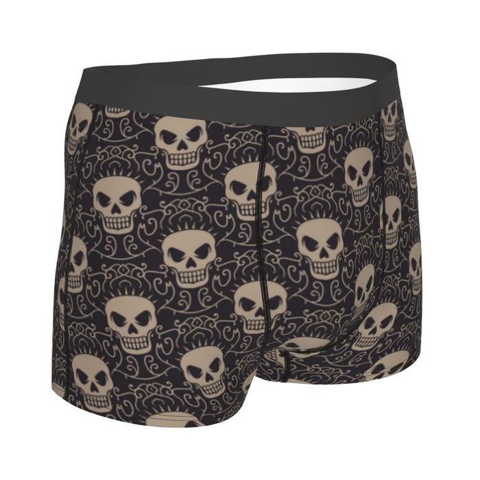 Custom Sexy Gothic Skeleton Death Skull Boxers Shorts Panties Men's Underpants Breathbale Briefs Underwear