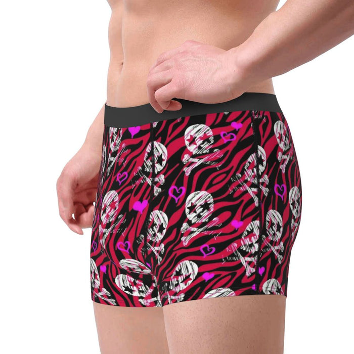 Custom Sexy Gothic Skeleton Death Skull Boxers Shorts Panties Men's Underpants Breathbale Briefs Underwear