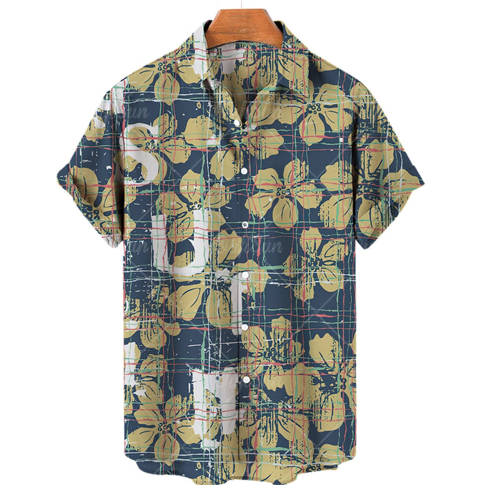 New Hawaiian Stylish Ment's Luxury Casual Floral Shirts Printed 3d Short Sleeve Plus Size Harajuku Rockabilly Anime Maccabi