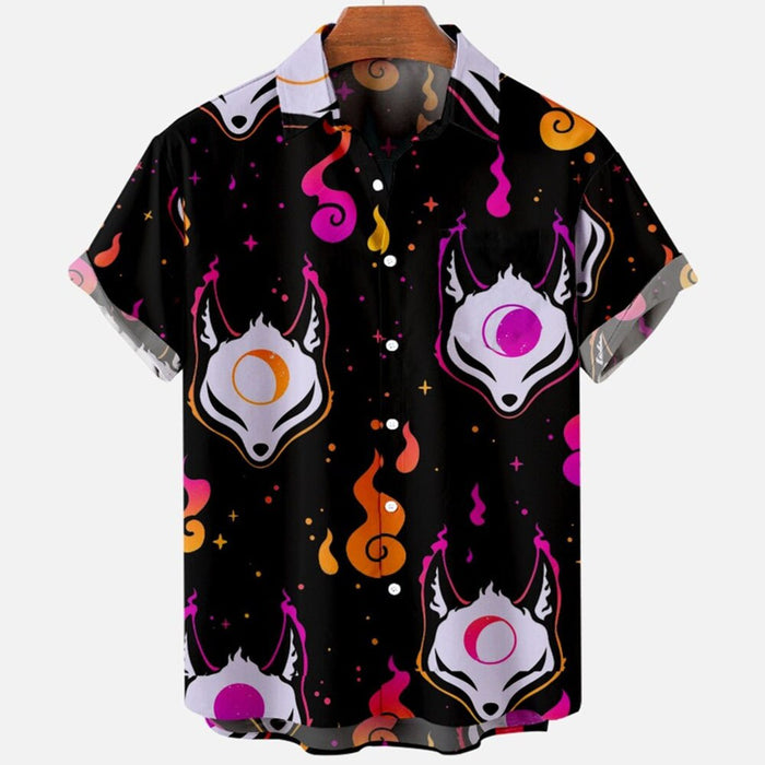 Devil Horror Print Hawaiian Shirts