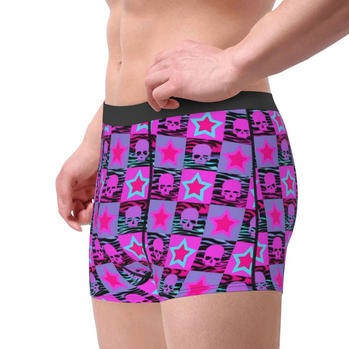 Custom Sexy Gothic Skeleton Death Skull Boxers Shorts Panties Men's Underpants Breathbale Briefs Underwear