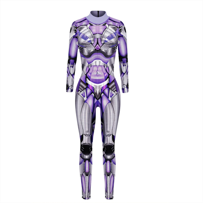 Robot Punk Jumpsuit Catsuit Sexy Women Cosplay Costumes Steampunk Zentai Halloween Bodysuit Party Suit