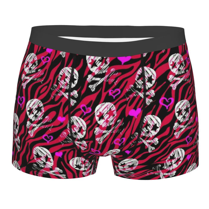 Custom Sexy Gothic Skeleton Death Skull Boxers Shorts Panties Men's Underpants Breathbale Briefs Underwear